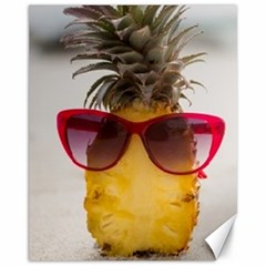 Pineapple With Sunglasses Canvas 11  X 14   by LimeGreenFlamingo