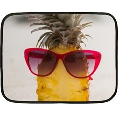 Pineapple With Sunglasses Fleece Blanket (mini) by LimeGreenFlamingo