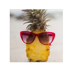 Pineapple With Sunglasses Small Satin Scarf (square)