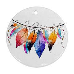 Watercolor Feathers Ornament (round) by LimeGreenFlamingo