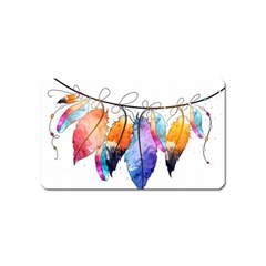 Watercolor Feathers Magnet (name Card) by LimeGreenFlamingo