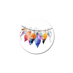 Watercolor Feathers Golf Ball Marker