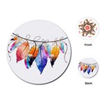 Watercolor Feathers Playing Cards (Round)  Front