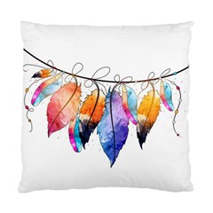 Watercolor Feathers Standard Cushion Case (one Side)