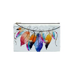 Watercolor Feathers Cosmetic Bag (small)  by LimeGreenFlamingo