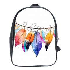 Watercolor Feathers School Bags(large)  by LimeGreenFlamingo