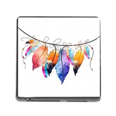 Watercolor Feathers Memory Card Reader (square) by LimeGreenFlamingo