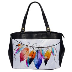 Watercolor Feathers Office Handbags by LimeGreenFlamingo