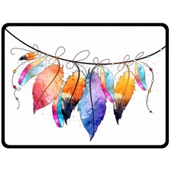 Watercolor Feathers Fleece Blanket (large)  by LimeGreenFlamingo