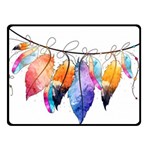 Watercolor Feathers Fleece Blanket (Small) 50 x40  Blanket Front