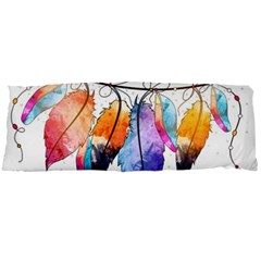 Watercolor Feathers Body Pillow Case Dakimakura (two Sides) by LimeGreenFlamingo