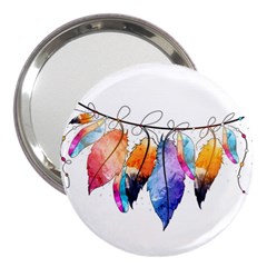 Watercolor Feathers 3  Handbag Mirrors