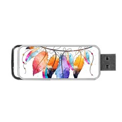 Watercolor Feathers Portable Usb Flash (two Sides) by LimeGreenFlamingo