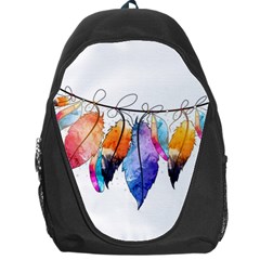 Watercolor Feathers Backpack Bag by LimeGreenFlamingo