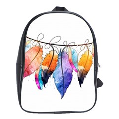 Watercolor Feathers School Bags (xl)  by LimeGreenFlamingo