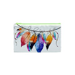 Watercolor Feathers Cosmetic Bag (xs) by LimeGreenFlamingo