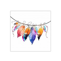 Watercolor Feathers Satin Bandana Scarf