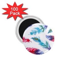 Watercolor Feather Background 1 75  Magnets (100 Pack) 