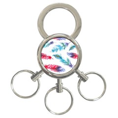 Watercolor Feather Background 3-ring Key Chains by LimeGreenFlamingo