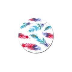 Watercolor Feather Background Golf Ball Marker (4 Pack) by LimeGreenFlamingo