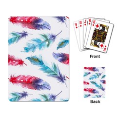 Watercolor Feather Background Playing Card