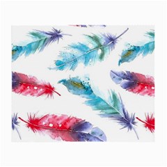 Watercolor Feather Background Small Glasses Cloth (2-side) by LimeGreenFlamingo