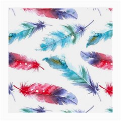 Watercolor Feather Background Medium Glasses Cloth by LimeGreenFlamingo