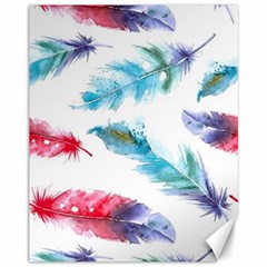 Watercolor Feather Background Canvas 11  X 14  