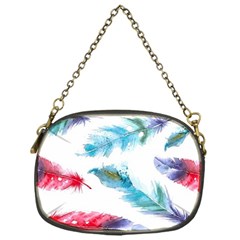 Watercolor Feather Background Chain Purses (one Side)  by LimeGreenFlamingo