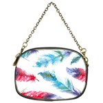 Watercolor Feather Background Chain Purses (Two Sides)  Front