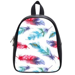 Watercolor Feather Background School Bags (small)  by LimeGreenFlamingo