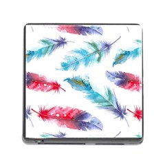 Watercolor Feather Background Memory Card Reader (square) by LimeGreenFlamingo