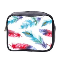 Watercolor Feather Background Mini Toiletries Bag 2-side by LimeGreenFlamingo