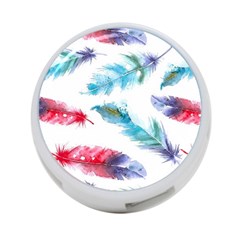 Watercolor Feather Background 4-port Usb Hub (one Side) by LimeGreenFlamingo