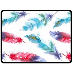 Watercolor Feather Background Fleece Blanket (large)  by LimeGreenFlamingo