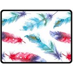 Watercolor Feather Background Fleece Blanket (Large)  80 x60  Blanket Front