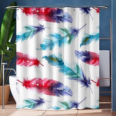 Watercolor Feather Background Shower Curtain 60  X 72  (medium)  by LimeGreenFlamingo