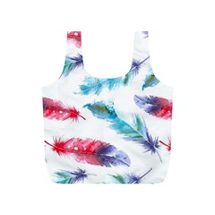 Watercolor Feather Background Full Print Recycle Bags (s)  by LimeGreenFlamingo