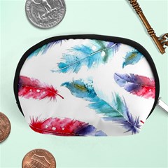 Watercolor Feather Background Accessory Pouches (medium)  by LimeGreenFlamingo