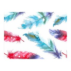 Watercolor Feather Background Double Sided Flano Blanket (mini)  by LimeGreenFlamingo