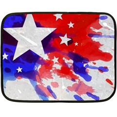 Stars Red Blue Watercolor Fleece Blanket (mini) by LimeGreenFlamingo