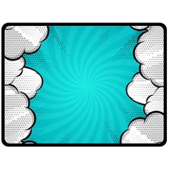 Blue Comic Vintage Fleece Blanket (large)  by LimeGreenFlamingo