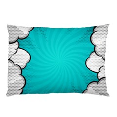 Blue Comic Vintage Pillow Case (two Sides) by LimeGreenFlamingo