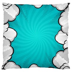 Blue Comic Vintage Large Cushion Case (one Side) by LimeGreenFlamingo