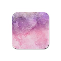 Pink Watercolor Paper Rubber Square Coaster (4 Pack)  by LimeGreenFlamingo