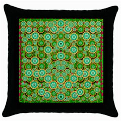 Flowers In Mind In Happy Soft Summer Time Throw Pillow Case (black) by pepitasart