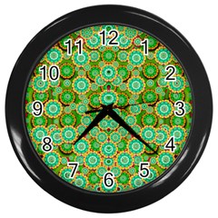 Flowers In Mind In Happy Soft Summer Time Wall Clocks (black) by pepitasart