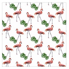 Flamingosandleaves Large Satin Scarf (Square)