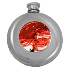 Nice Rose With Water Round Hip Flask (5 Oz) by BangZart