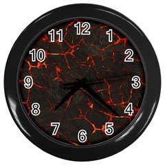 Volcanic Textures Wall Clocks (black) by BangZart